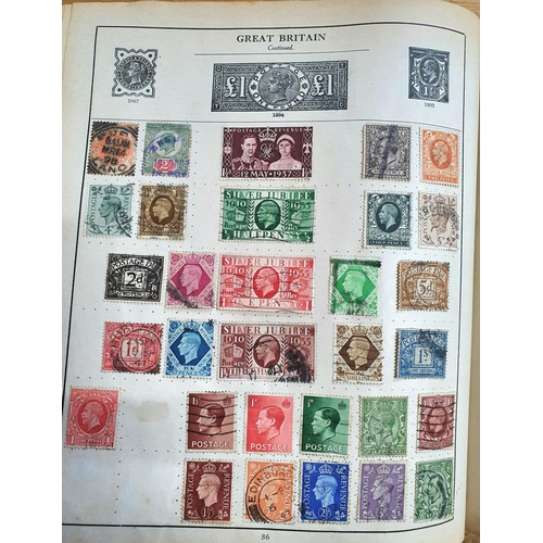 218 - Red Centurian stamp album containing world and British 19th & 20thC including British, India and 20t... 