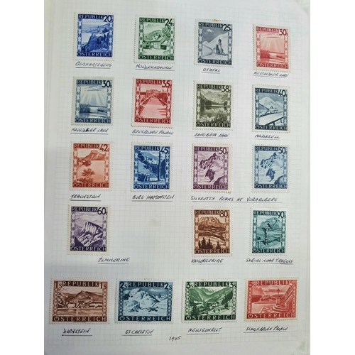 223 - Red stamp album containing world stamps early 20thC Germany and areas WWII, early Egypt, both mint a... 