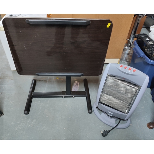 303 - Folding table and an oscillating halgoen heater (2)