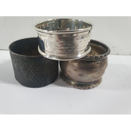 17 - Three Birmingham marked silver napkin rings (3)