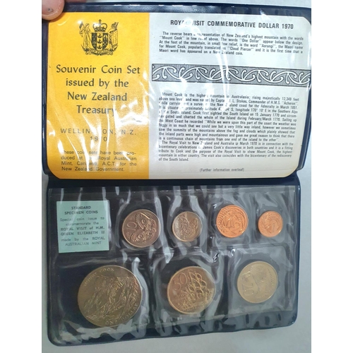 760 - NEW ZEALAND 1970 cased coin set commemorating the visit of H M Queen Elizabeth & Duke of Edinburgh t... 