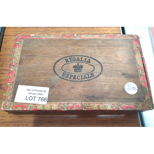 766 - Old wooden cigar box containing a quantity of mainly GB and world 20thC coins (Qty)