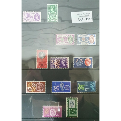 837 - QEII GB 1960 to 1964 complete commemorative mint unmounted sets (16 sets)