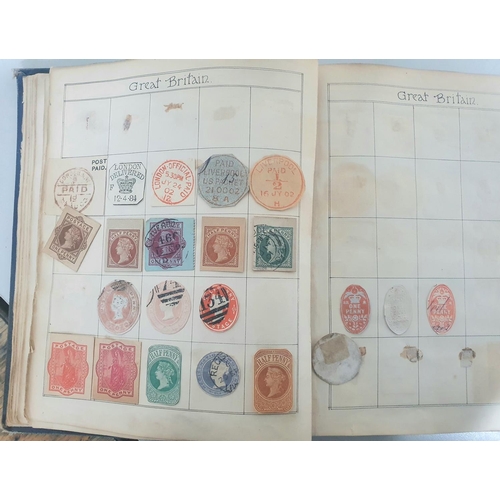 851 - The Lincoln stamp album with many original items removed but still some interesting 19th and early 2... 