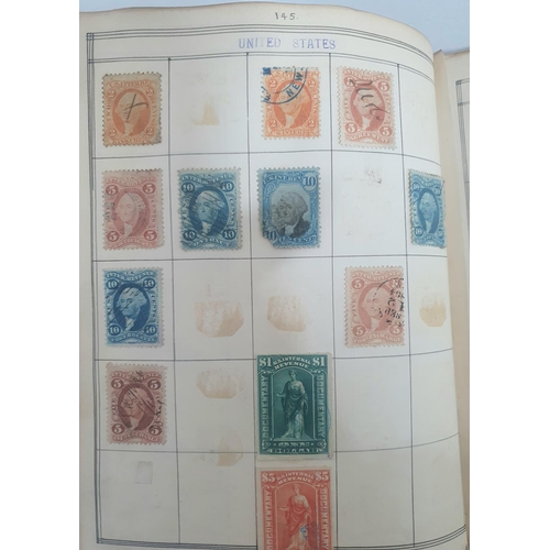 851 - The Lincoln stamp album with many original items removed but still some interesting 19th and early 2... 