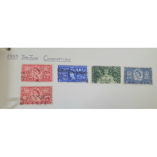 864 - Red SG binder containing British used stamps QV to QEII including many QV jubilee issue, many QV 1d ... 