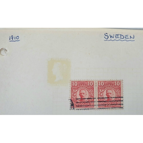 874 - Quantity of dealer sheets containing Sweden 1858-1972 used mounted including 1872 circled numbers to... 