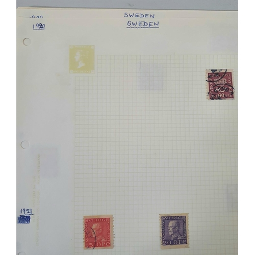 874 - Quantity of dealer sheets containing Sweden 1858-1972 used mounted including 1872 circled numbers to... 