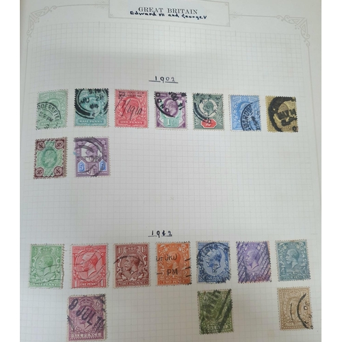 909 - Green stamp album containing British and some Commonwealth QV-QEII (Qty)