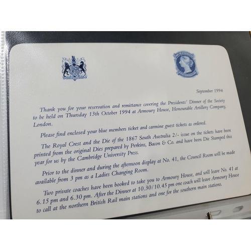 918 - Two albums containing some GB exhibition stamps, 1990s Royal Philatelic Society invitation cards and... 