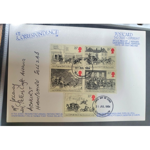 918 - Two albums containing some GB exhibition stamps, 1990s Royal Philatelic Society invitation cards and... 