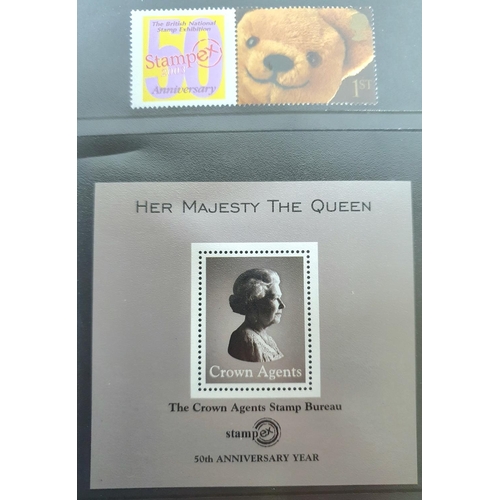 918 - Two albums containing some GB exhibition stamps, 1990s Royal Philatelic Society invitation cards and... 