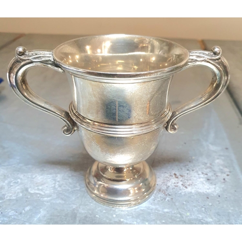 2 - Sheffield 1945, unengraved (blank) silver two handled trophy,

79 grams