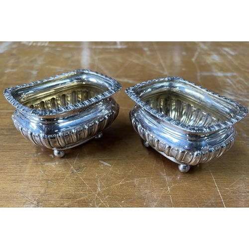 9 - Pair of Edwardian English silver salts,

74 grams