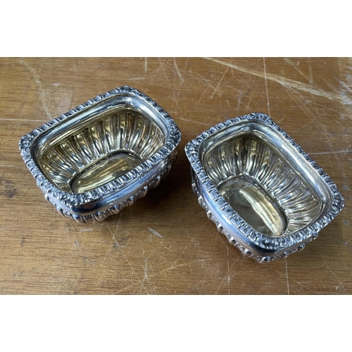 9 - Pair of Edwardian English silver salts,

74 grams