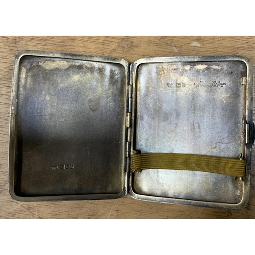 10 - Engine turned London 1914 silver cigarette case,

80 grams