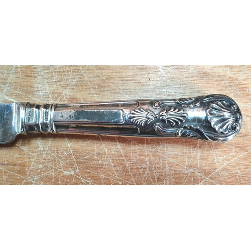 21 - Edwardian fully hallmarked silver handled bread knife