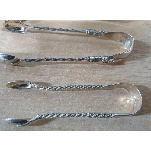 32 - Four fine quality, British Hallmarked Georgian and Victorian sugar nips (4)