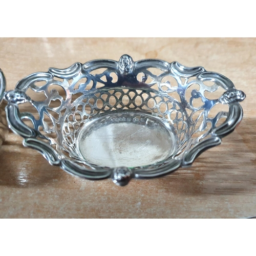 35 - A hallmarked Birmingham small silver bowl in plain form (22.4 grams) together with a small hallmarke... 