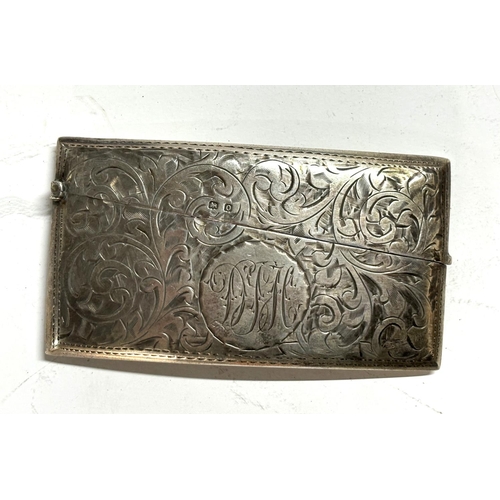 48 - Finely engraved curved Birmingham 1938 silver card holder,

40 grams