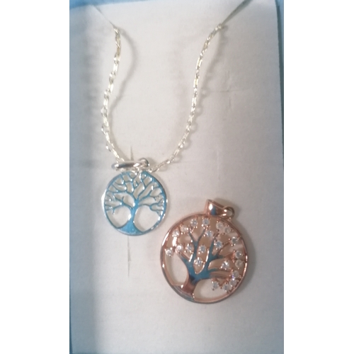 58 - Silver gilt tree of life pendant and another on a chain together with a 925 silver CND pendant on a ... 