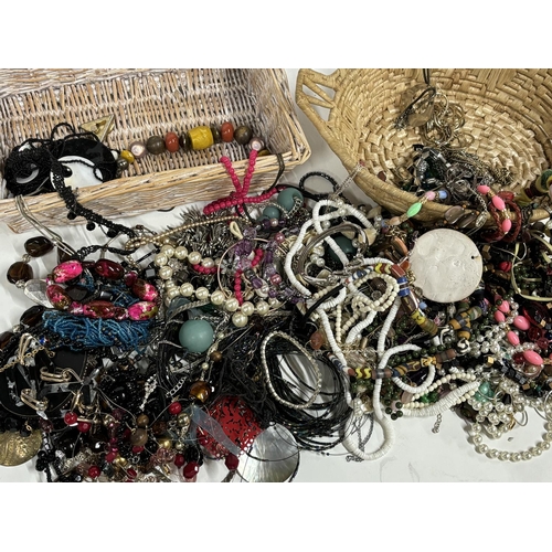 75 - 2 Baskets of costume jewellery