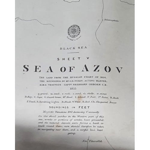 104 - Sea of Azov (Black Sea) Admiralty map, circa 1905, unframed