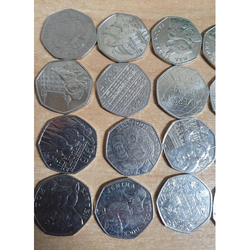 174 - 24 QEII GB 50 pence pieces, all with different faces (24)