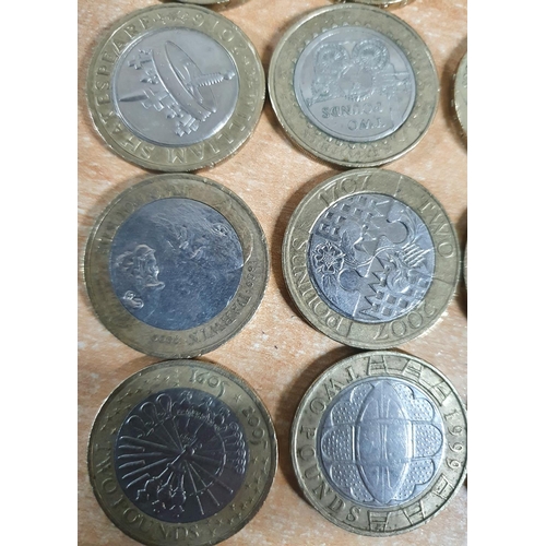 175 - Sixteen QEII GB £2 coins - all with different scenes (16)