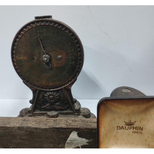 185 - Collection of antique miniature scales in cases, old Salter weighing scales, parts and weights etc. ... 