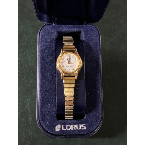 186 - Boxed ladies Lorus cocktail wristwatch with expandable strap