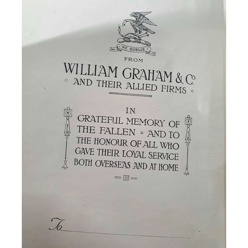 221 - William Graham & Co, Glasgow - leather bound WWI memorial book