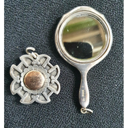 246 - Small quantity of good quality collectables to include an enameled silver miniature hand mirror, a h... 