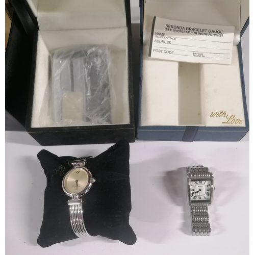 292 - Five boxed watches and a box with spare parts in (6)