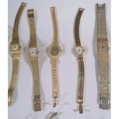 293 - Quantity of ladies gold coloured watches including a Guess watch (qty)