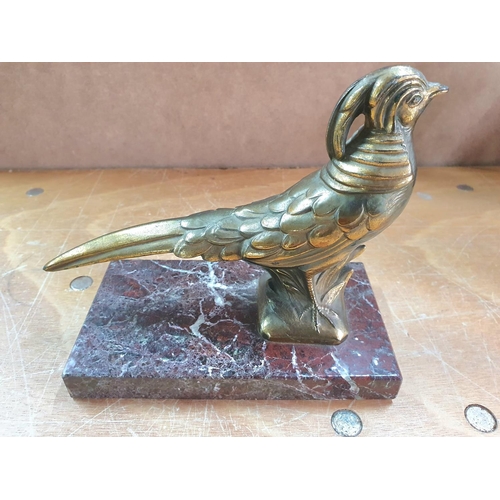 302 - Bronze bird of Paradise on a marble base,

16 cm long