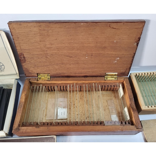 317 - Collection of old microscope slides and photo slides including one of Queen Victoria (Qty)