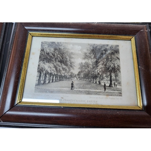 326 - Set of eight small German 19thC landscape engravings in matching modern frames (8)