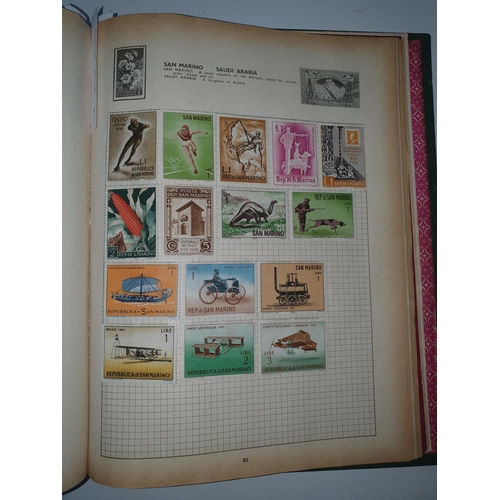 573 - Green rapid stamp album containign 20thC GB and world stamps