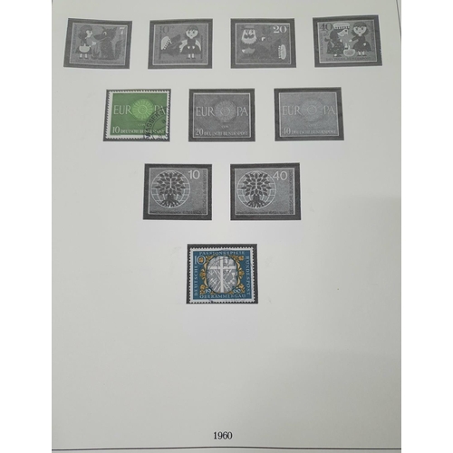 576 - Maroon binder containing West Germany 1958-1975 sets and mini-sheets, mainly mint unmounted, not com... 