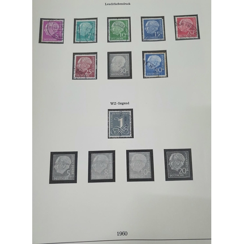 576 - Maroon binder containing West Germany 1958-1975 sets and mini-sheets, mainly mint unmounted, not com... 