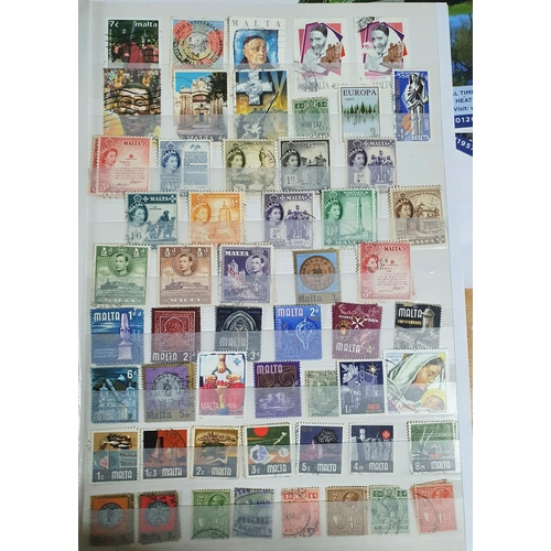 579 - Blue stamp album containing a large quantity of mainly European and Thai stamps, mainly used, 19th a... 