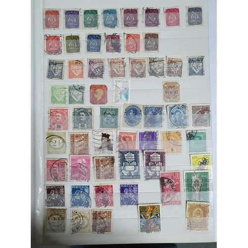 579 - Blue stamp album containing a large quantity of mainly European and Thai stamps, mainly used, 19th a... 