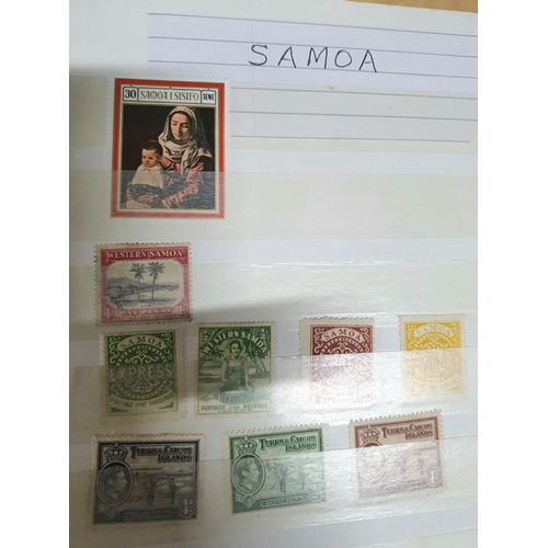 580 - Red stamp album containing mainly Africa stamps Algeria-Zaire plus Samoa, 20thC used and mint (Hundr... 