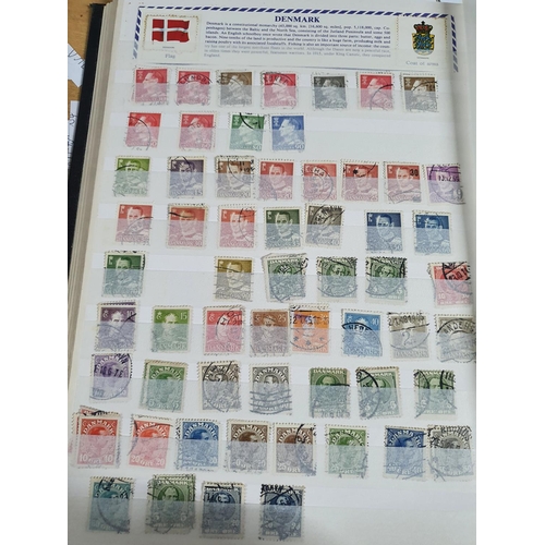 582 - Black Edelweis stamp album containing world stamps, Albania to Jersey, used and mint (Hundreds)