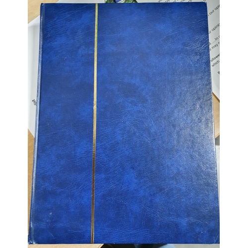 584 - Blue stamp album consisting of hundreds of 19th and 20thC world stamps, A-Y including good collectio... 