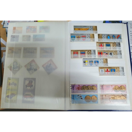 584 - Blue stamp album consisting of hundreds of 19th and 20thC world stamps, A-Y including good collectio... 