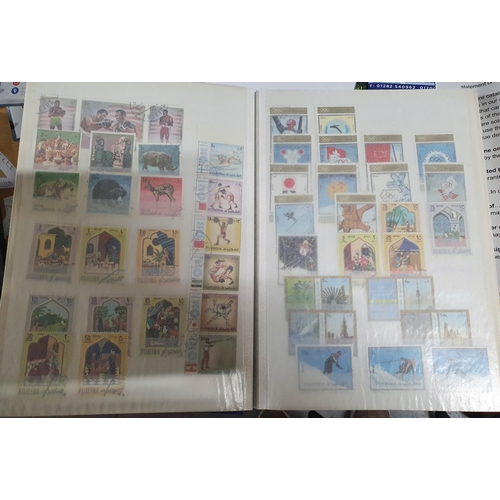 584 - Blue stamp album consisting of hundreds of 19th and 20thC world stamps, A-Y including good collectio... 