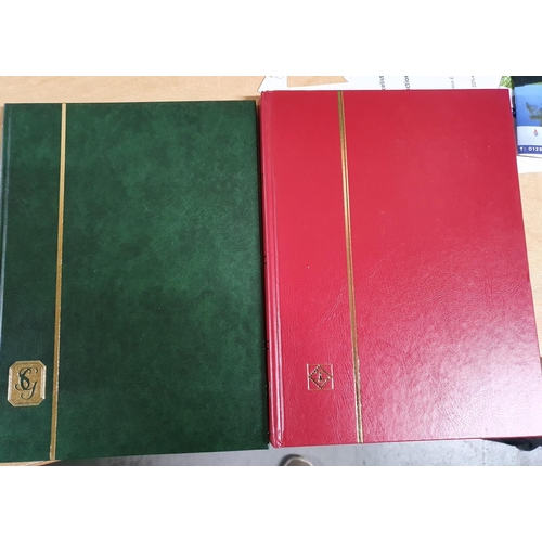 599 - Green and  red stock albums, the green containing a large quantity of Belgium stamps, both used and ... 