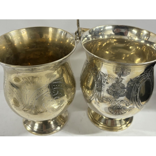 362 - Two fine quality early/mid 20thC engraved Ice Buckets including tongues